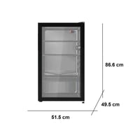 ثلاجة باب واحد واجهة زجاج 94 لتر