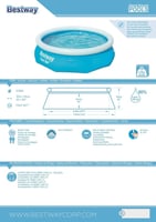 مسابح مائية بست واي+بدون فلتر عرض 3.05 متر