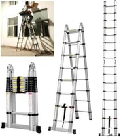 سلم المنيوم تلسكوب قابل للطي 5 متر