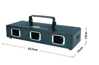 اضائة ليزر حفلات 3 عدسات مستطيل 7 الوان