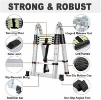 سلم المنيوم تلسكوب قابل للطي 3.2 متر
