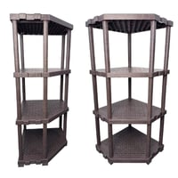 رفوف التخزين البلاستيكية المقوية - 4 طبقات - زاوية