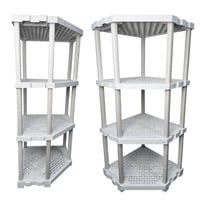 رفوف التخزين البلاستيكية المقوية - 4 طبقات - زاوية