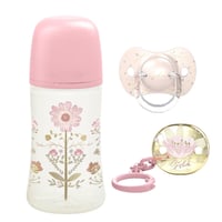 طقم رضاعة 270 مل + لهاية فيزيولوجية 0/6 شهور + مشب...