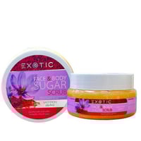 مقشر السكر للوجه والجسم بالزعفران 300مل