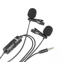 ميكروفون مزدوج لافالير بمكثف كهربائي مقاس 3.5 ملم...