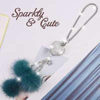 اكسسوارات مرآة السيارة, شكل قلب كريستال الماس مع ك...