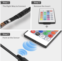 شريط اضاءة بألوان مبهرة مع جهاز تحكم عن بعد , 5متر