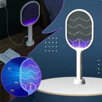 مضرب البعوض الكهربائي القابل لإعادة الشحن مع ضوء ا...