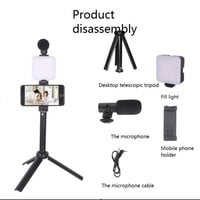 حامل ثلاثي للهاتف AY-49T مع ميكروفون و الضوء ومجمو...