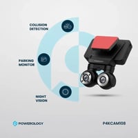 كاميرا Powerology Dash CAM108 مزدوجة العدسات – تصو...