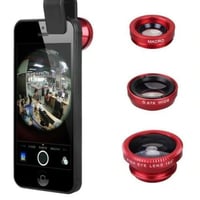 عدسة 3 في 1 تصلح للعديد من الكاميرات مع مشبك أحمر...