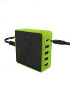 قووي منصة شحن خمسة مخارج، 36 واط، أسود