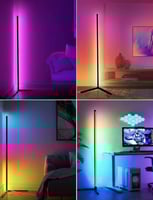 مصباح أرضي للزاوية، متغير لألوان، قائم بطول 140 سم...