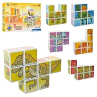 مجموعة مكعبات مغناطيسية 8 مكعبات بالوان و رسومات ج...