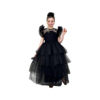 فستان أسود للفتيات من عمر 7 إلى 10سنوات- ياقة مطرز...