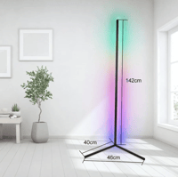 مصباح أرضي للزاوية، متغير لألوان، قائم بطول 140 سم...