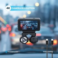 كاميرا Powerology Dash CAM108 مزدوجة العدسات – تصو...