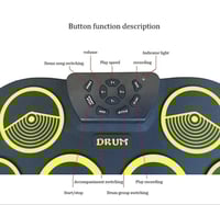 مجموعة طبل رول أب ، 9 وسادات سيليكون مدعوم بدواسات...