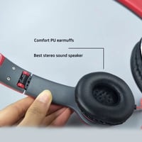 سماعات رأس سلكية برو ماكس مع ميكروفون | أسود/أحمر