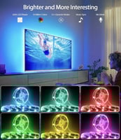 شريط اضاءة تحكم بلوتوث عن طريق التطبيق , تفاعل مع...