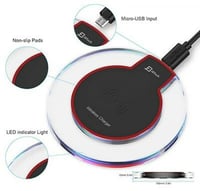 شاحن كيو اي لاسلكي لوحي فانتازي باضاءة لون ازرق كر...