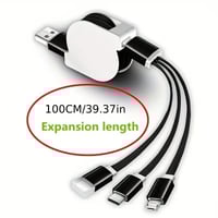 كابل شحن USB متعدد 3 في 1 قابل للسحب