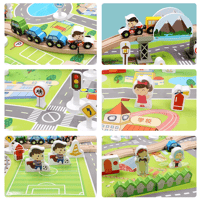 لعبة مسارات المدينة الخشبية - قطار المدينة 80 قطعة...