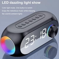 ساعة منبه رقمي مزدوج مع مكبر صوت بلوتوث باضاءة ملو...