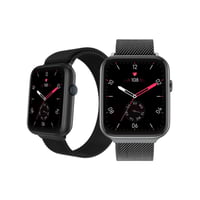 ساعة FT6 الذكية - سوار معدني وسوار مطاطي إضافي