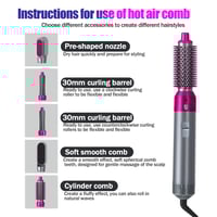 مجموعة تصفيف الشعر و تجعيده 5في 1 , مزود ب 5 رؤوس...