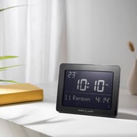 ساعة مكتبية/جدارية بشاشة كبيرة وأصوات أذان متعددة،...