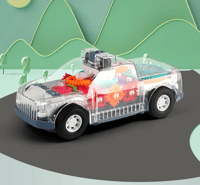 لعبة سيارة الشرطة الدوارة بتصميم شفاف ودوران 360 د...