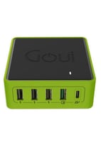 قووي منصة شحن خمسة مخارج، 36 واط، أسود