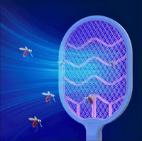 مضرب البعوض الكهربائي القابل لإعادة الشحن مع ضوء ا...