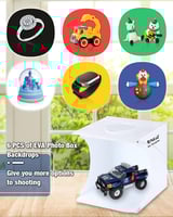 صندوق إضاءة 20*20 مع 6 خلفيات بألوان متنوعة لتصوير...