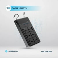 مشترك كهربائي باورولوجي 6 منافذ AC، كابلات مدمجة،...