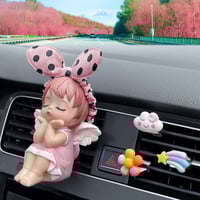 مجموعة مشبك معطر للسيارة بتصميم الملاك اللطيف لتزي...