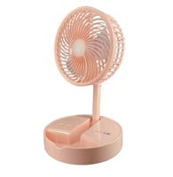 مروحة طاولة مع ضوء LED قابلة للشحن , قابلة للطي -...