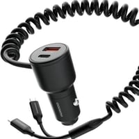 شاحن سيارة بورودو مزدوج المنافذ مع كابلات Type-C م...