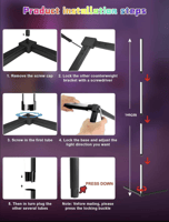 مصباح أرضي للزاوية، متغير لألوان، قائم بطول 140 سم...