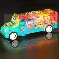 لعبة حافلة مدرسية شفافة دوران 360 درجة محاكاة الصو...