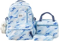 طقم شنط مدرسية 3 في 1 – شنطة ظهر + حافظة طعام + مق...