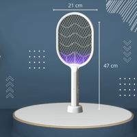مضرب البعوض الكهربائي القابل لإعادة الشحن مع ضوء ا...