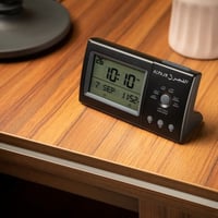 ساعة طاولة الفجر بإضاءة كاملة للشاشة وأصوات أذان م...