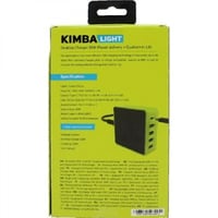 قووي منصة شحن خمسة مخارج، 36 واط، أسود