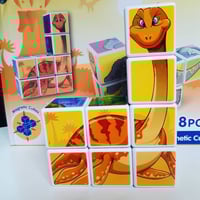 مجموعة مكعبات مغناطيسية 8 مكعبات بالوان و رسومات ج...