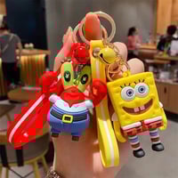 سلسلة مفاتيح شكل سبونج بوب و اصدقاء البحر مع حلقة...