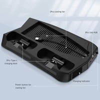 قاعدة شحن وتبريد بلايستيشن 5 مع 3 مآخذ يو اس بي اض...