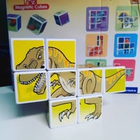 مجموعة مكعبات مغناطيسية 8 مكعبات بالوان و رسومات ج...